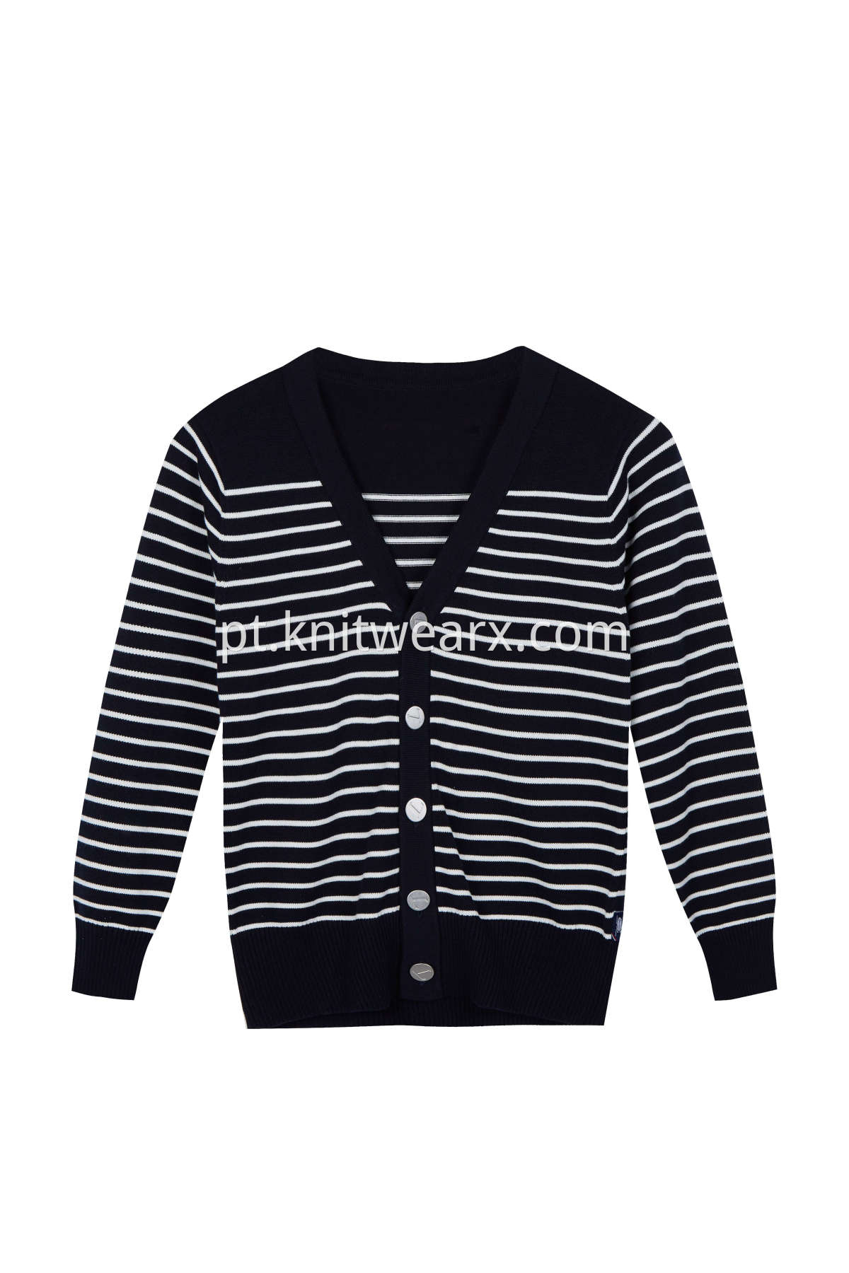 Boy's Sweater Stripe Vest Cotton V-Neck School Uniform Button Cardigan